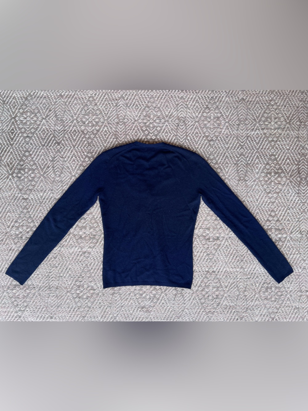 TSE Classic Cardigan S Navy Blue 100% Pure Cashmere V Neck Button Front Sweater - Picture 6 of 6
